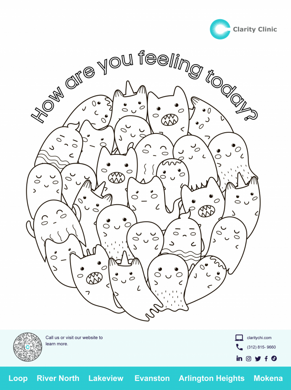 Download Coloring Pages Free From Clarity Clinic - Mental Wellness
