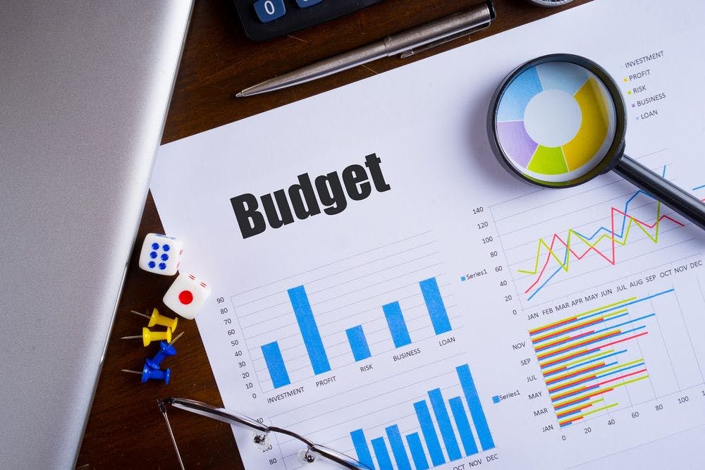 A budget spreadsheet