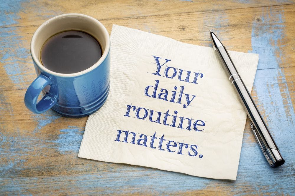 A note about a daily routine