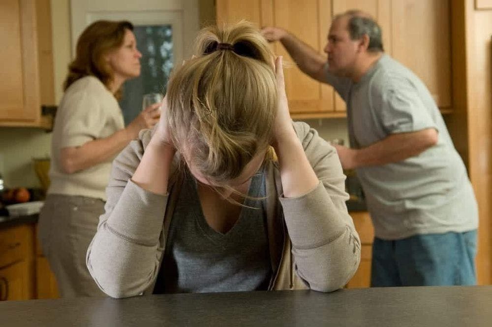 Depressed teenager in unstable home