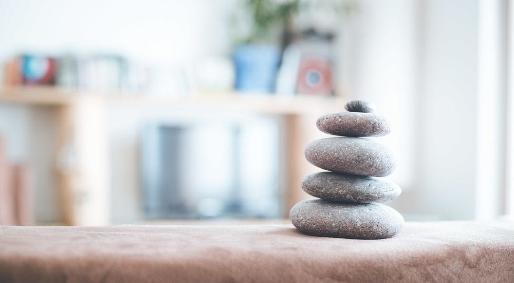 A zen setup of rocks displaying balance