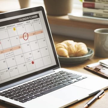 Notebook Calendar Laptop Appointment Schedule COncept