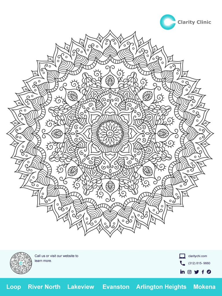 Clarity Clinic Coloring Sheet - Mandala