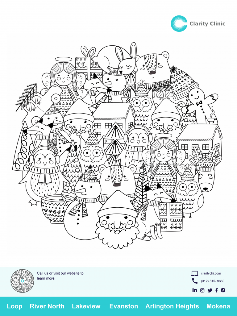 Clarity Clinic Coloring Sheet - Winter Holiday